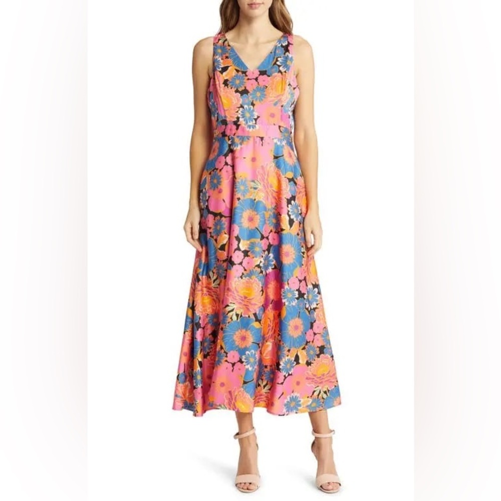 BNWT Tahari Vibrant Floral Maxi Dress